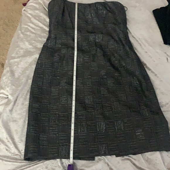 Grey strapless sequenced evening  dress - Picture 8 of 11